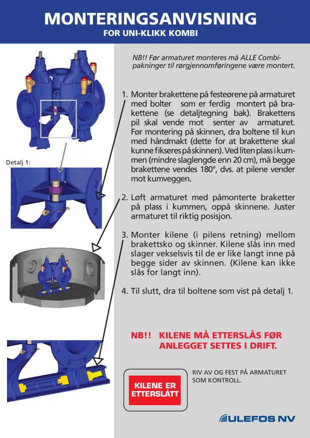 PDF av monteringsanvisning for uni-klikk kombi